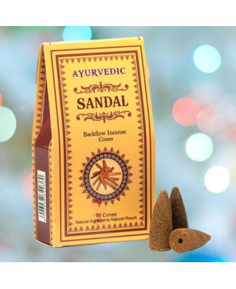 Conos de Incienso de Reflujo de Sándalo Ayurvédico