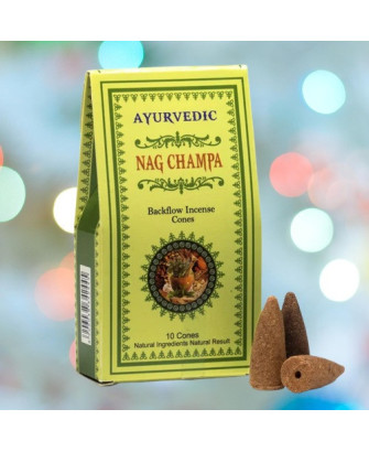 Conos de Incienso de Reflujo Nag Champa Ayurvédico