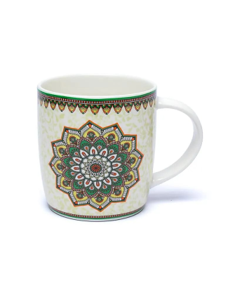 Taza de Té con Infusor Mandala Verde