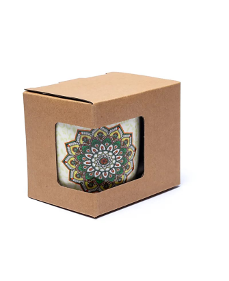 Taza de Té con Infusor Mandala Verde