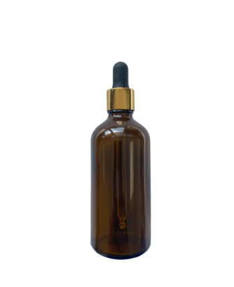 Bote con Gotero Oro, Ámbar, 100 ml