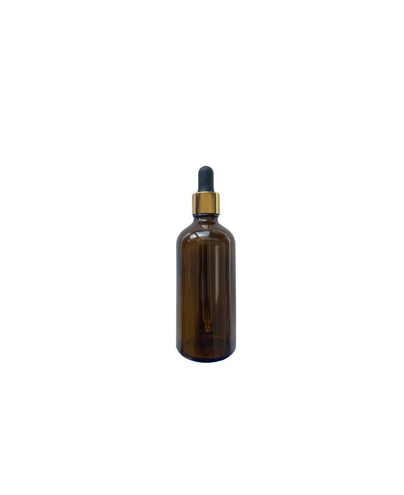 Bote con Gotero Oro, Ámbar, 100 ml
