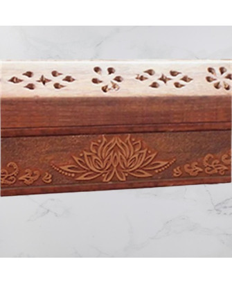 Caja para Quemar y Guardar Inciensos con Flores de Loto