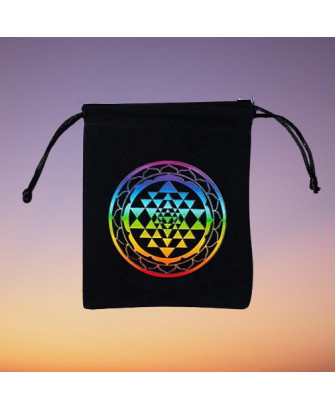 Bolsa de Algodón Sri Yantra Negro