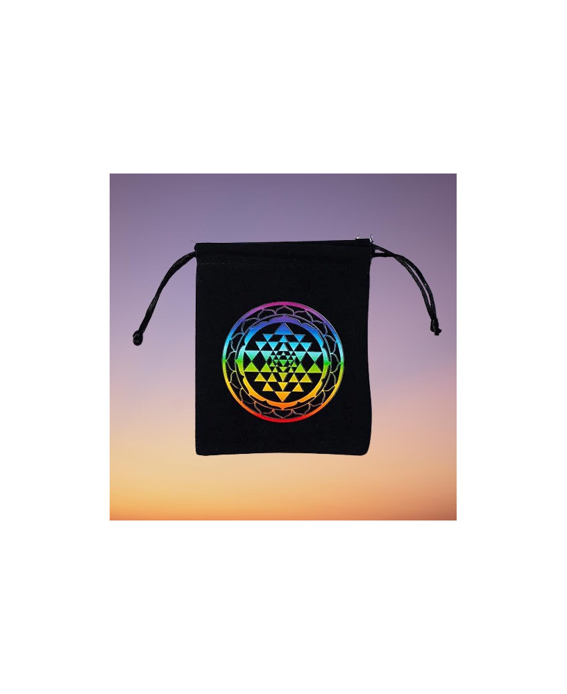 Bolsa de Algodón Sri Yantra Negro