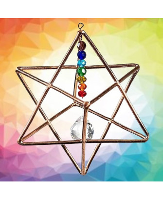 Merkaba con Cristal de Chakras para colgar