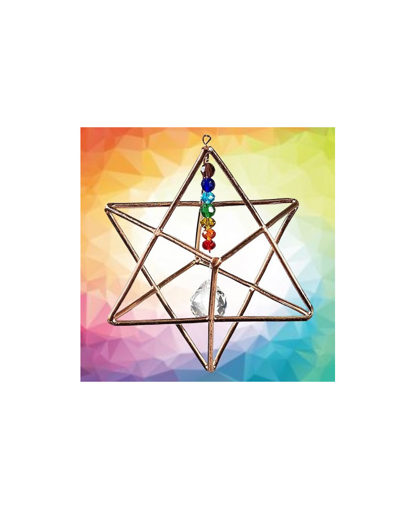 Merkaba con Cristal de Chakras para colgar