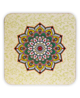 6 Posavasos con Mandala Verde