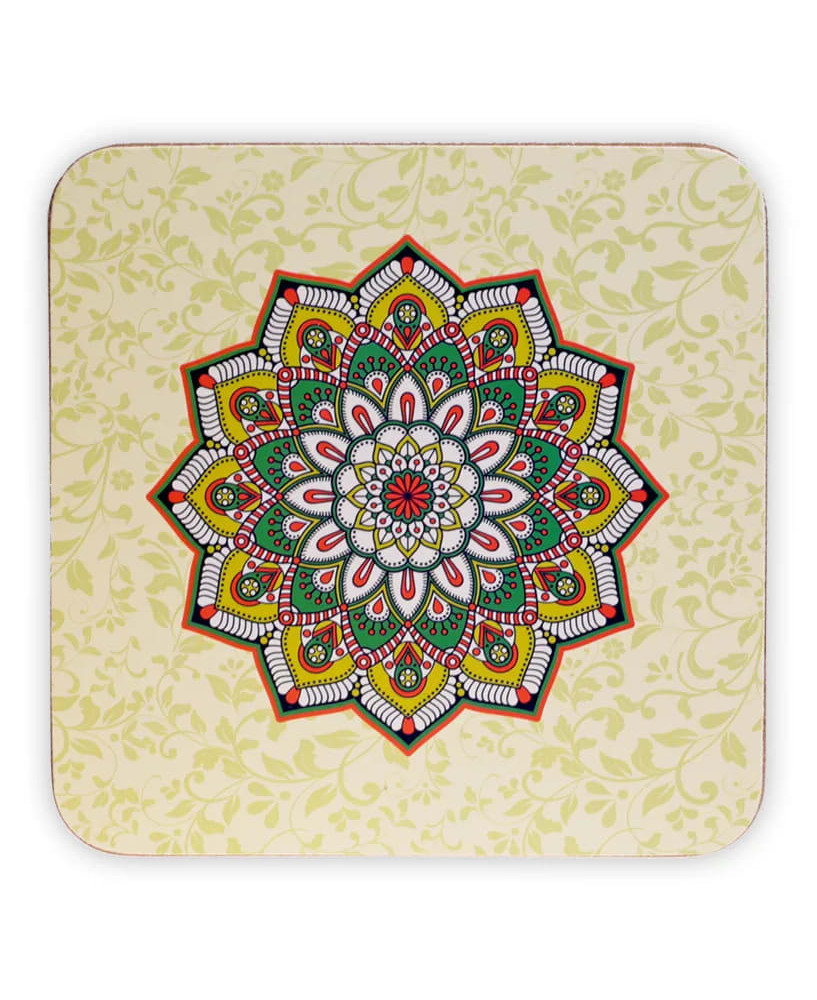 6 Posavasos con Mandala Verde