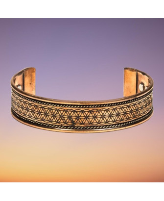Brazalete de Cobre Magnético Flor de la Vida