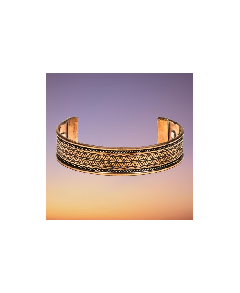 Brazalete de Cobre Magnético Flor de la Vida