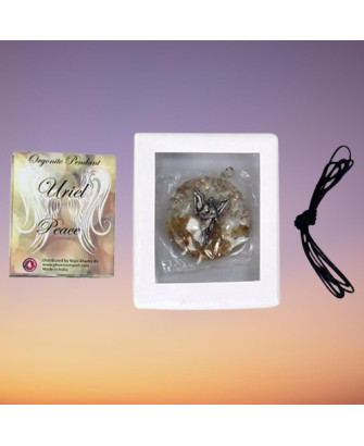Colgante Orgonita de Amatista y Cristal de Roca con Flor de la Vida