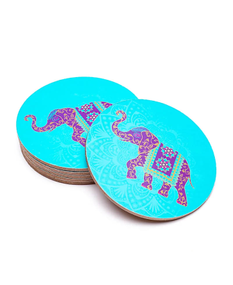 6 Posavasos con Elefante Indú