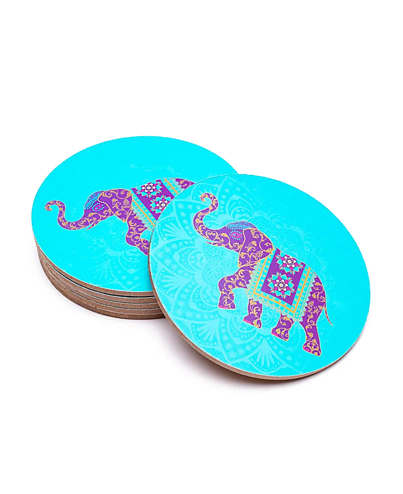 6 Posavasos con Elefante Indú