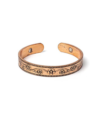 Pulsera magnética de cobre motivo floral