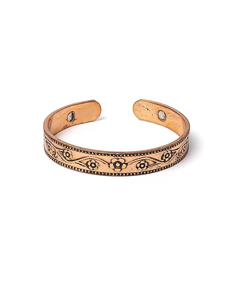 Pulsera magnética de cobre motivo floral