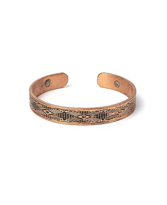 Pulsera magnética de cobre rayas entrecruzadas