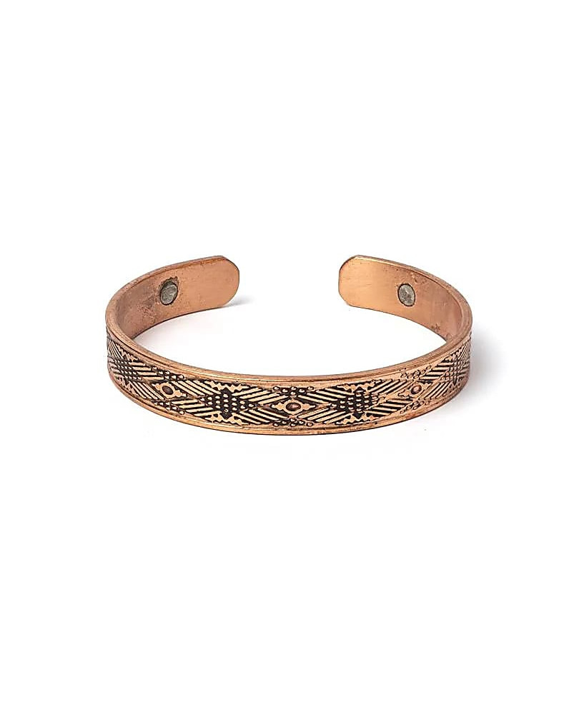 Pulsera magnética de cobre rayas entrecruzadas
