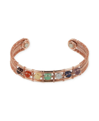 Pulsera magnética de cobre con piedras de chakras