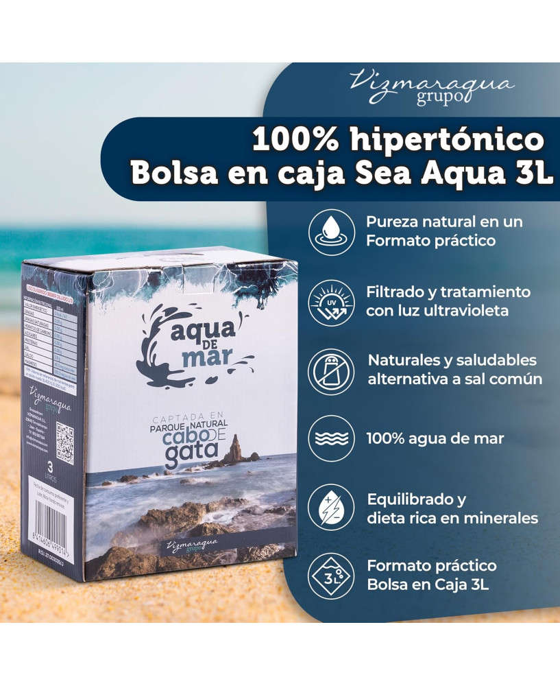 Agua de mar 100% Hipertónica - 3L Bag in Box (BiB)