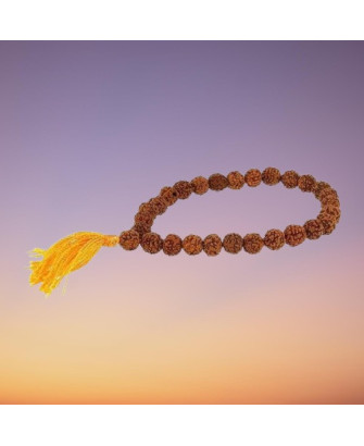 Pulsera Mala de Rudraksha: Grande con Borla