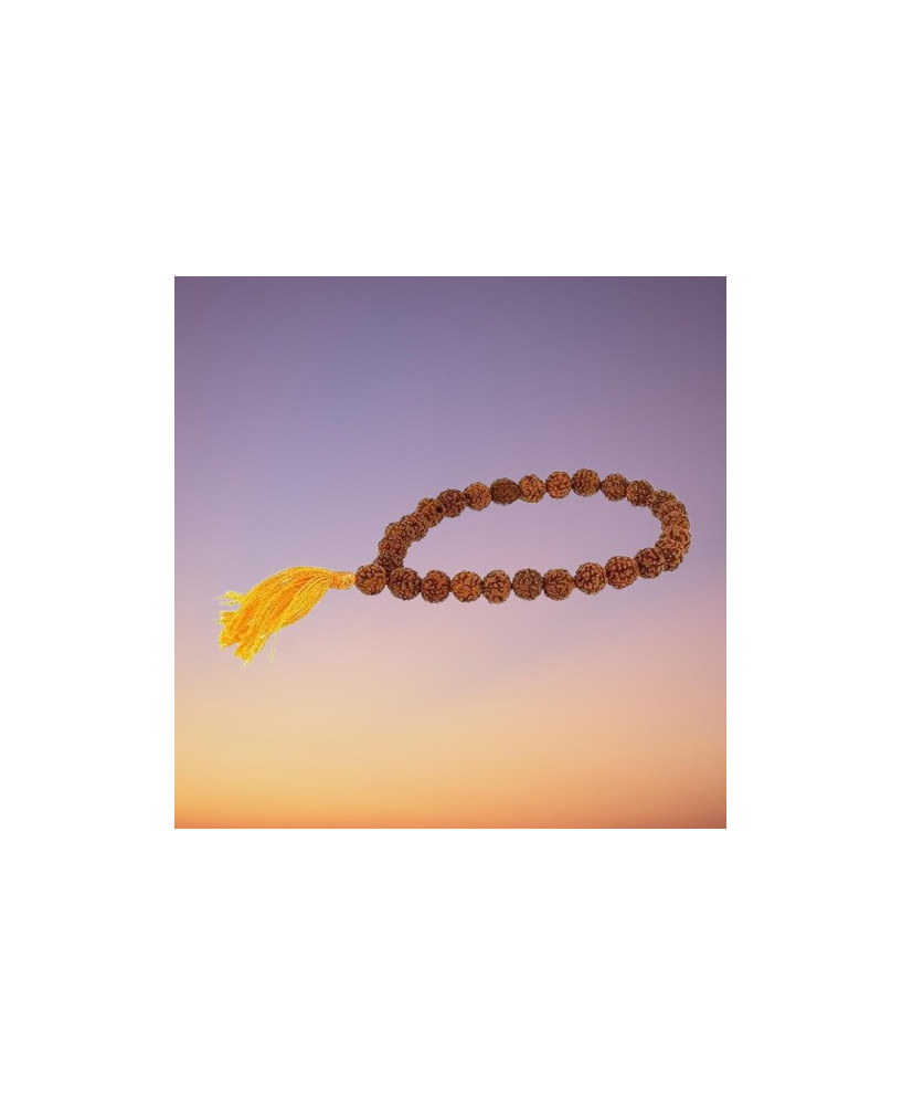 Pulsera Mala de Rudraksha: Grande con Borla