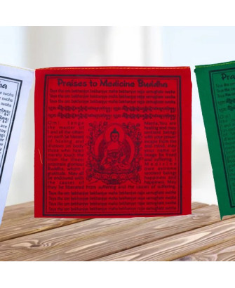 Banderas de Oración Tibetanas Buda de la Medicina