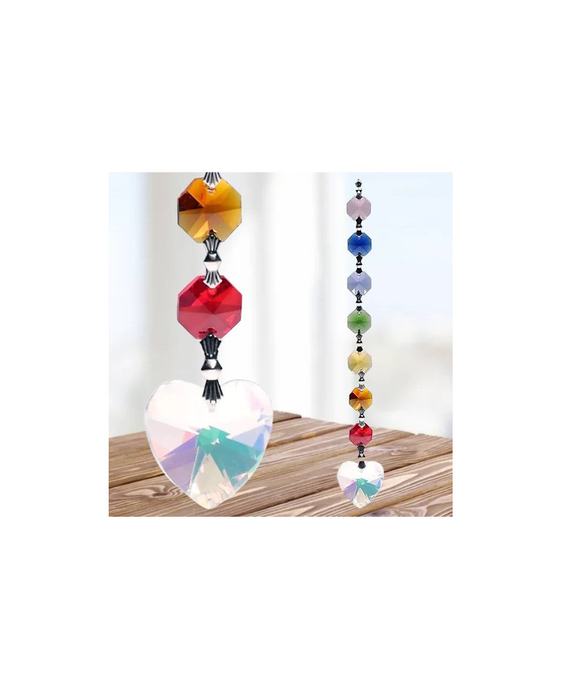 Atrapasol Corazón de Cristal Aurora
