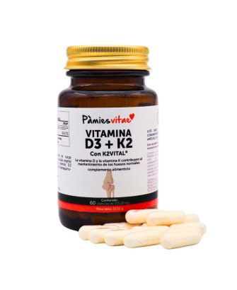 Vitamina D3 + K2 PV (60 cápsulas)