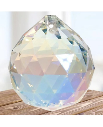 Atrapasol Cristal Arcoíris, Bola Madreperla, 4 cm