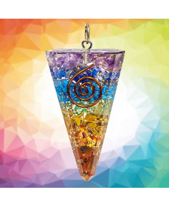 Colgante de Orgonita en Forma de cono Multicolor