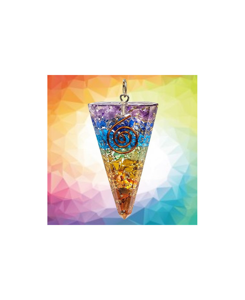 Colgante de Orgonita en Forma de cono Multicolor