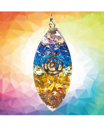 Colgante de Orgonita en Forma Ovalada Multicolor