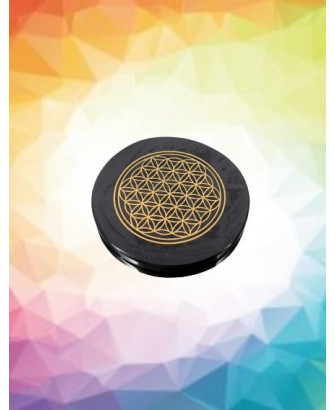 Placa de Obsidiana con Gravado de la Flor de la Vida