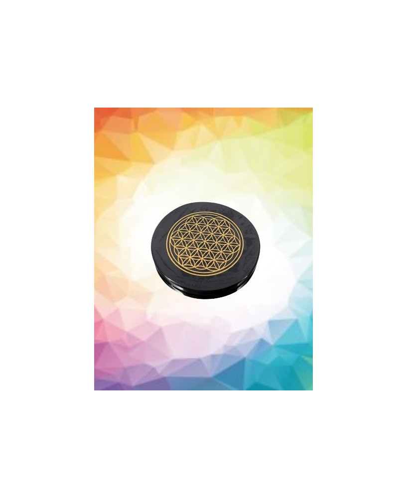 Placa de Obsidiana con Gravado de la Flor de la Vida