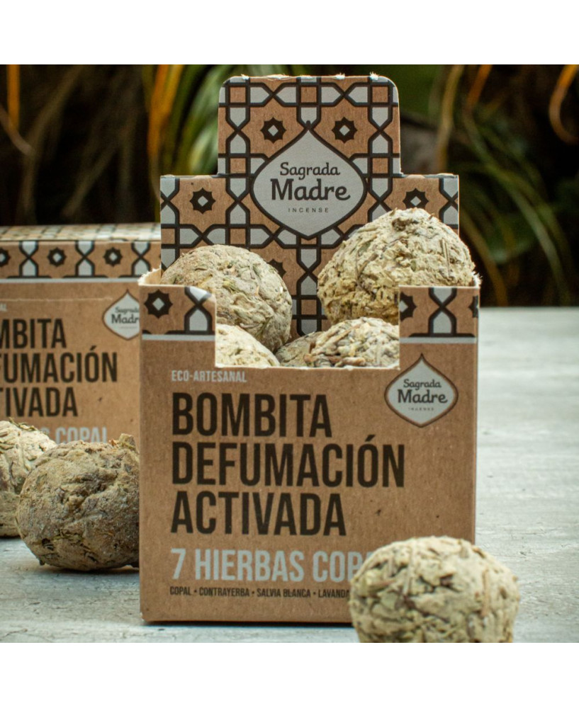 Bombita de defumación Activada 7 Hiervas y Copal x8