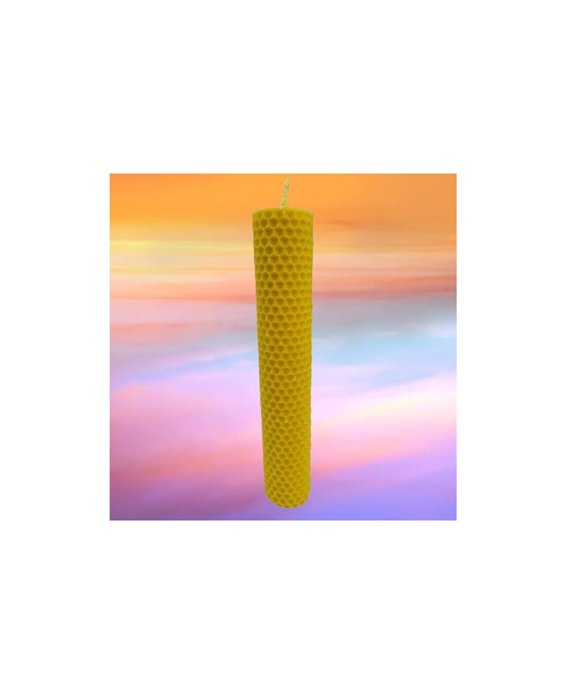 Vela de Cera de Abeja de Panal Artesanal, 20cm x 2cm