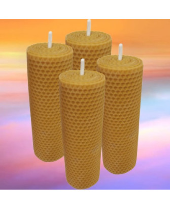 Vela de Cera de Abeja de Panal Artesanal, 20cm x 5cm