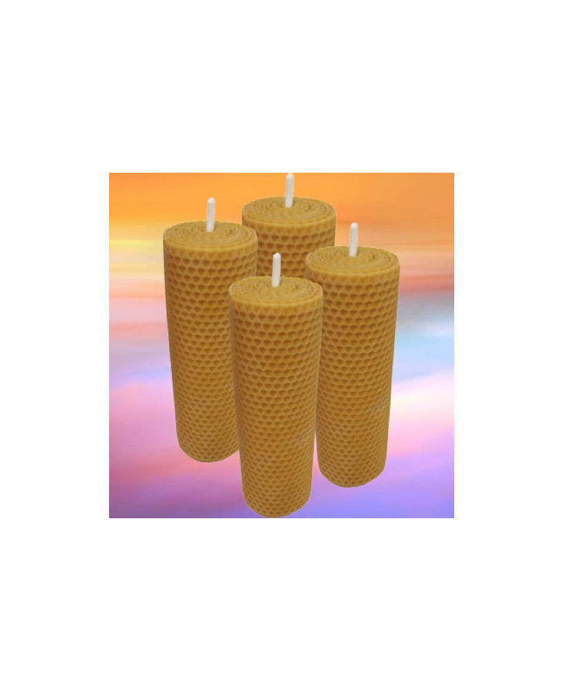 Vela de Cera de Abeja de Panal Artesanal, 20cm x 5cm