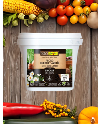 Abono con biochar activado