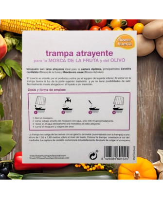 Trampa atrayente para mosca de la fruta y del olivo