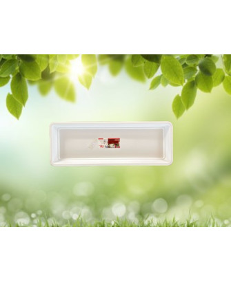 Plato blanco rectangular para maceta grande