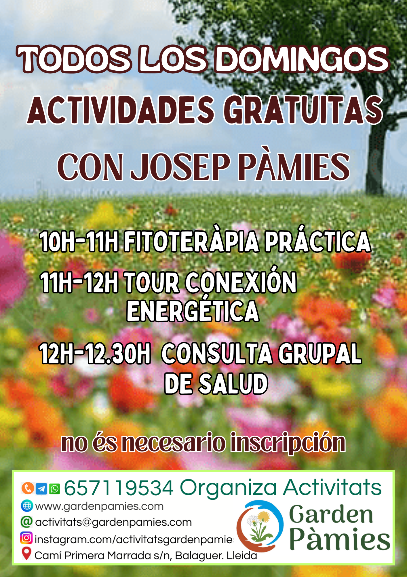 ACTIVIDADES GRATUITAS CON JOSEP PÀMIES