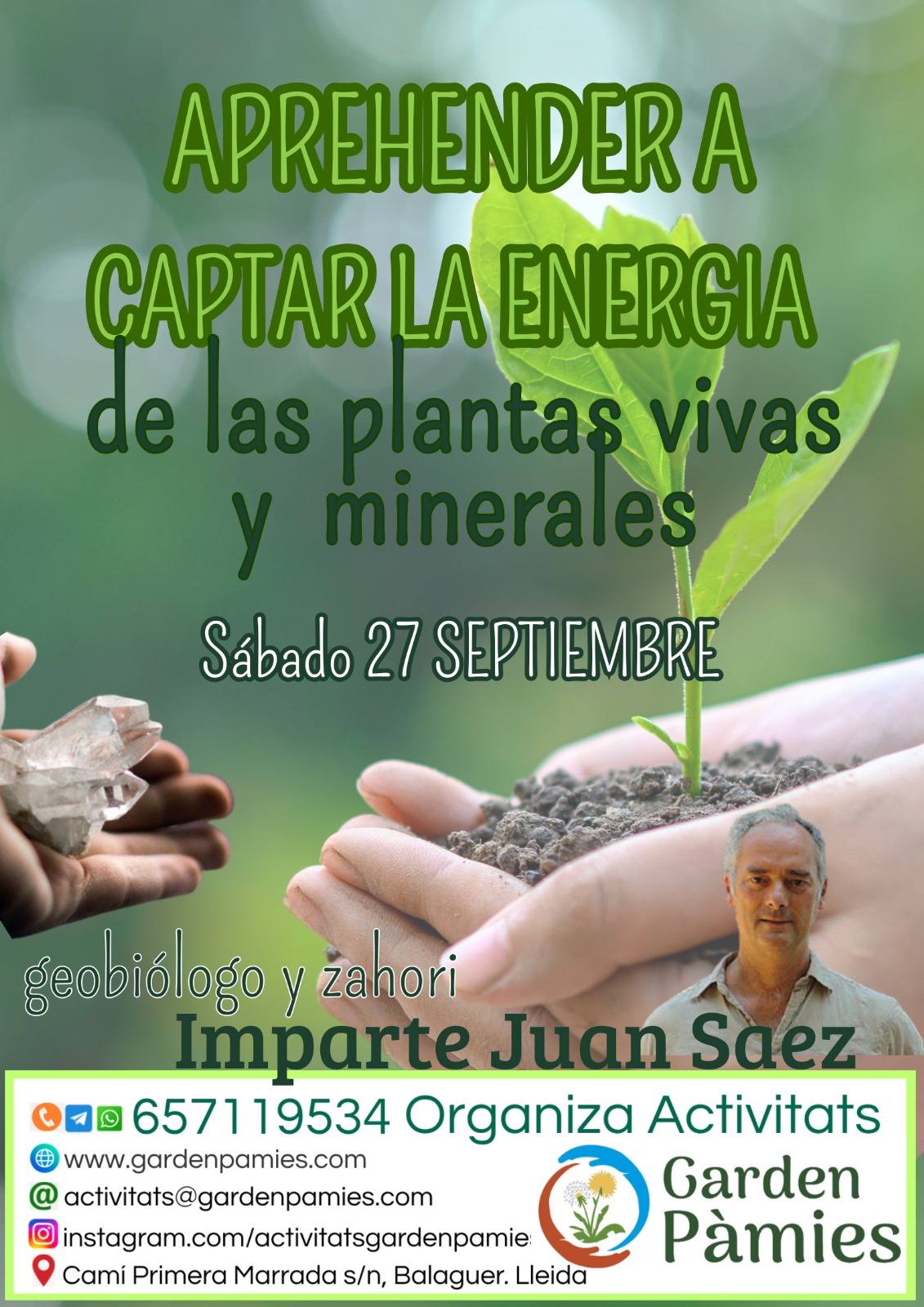 Aprender a captar la energia de las plantas vivas y minerales. 27/09/2025