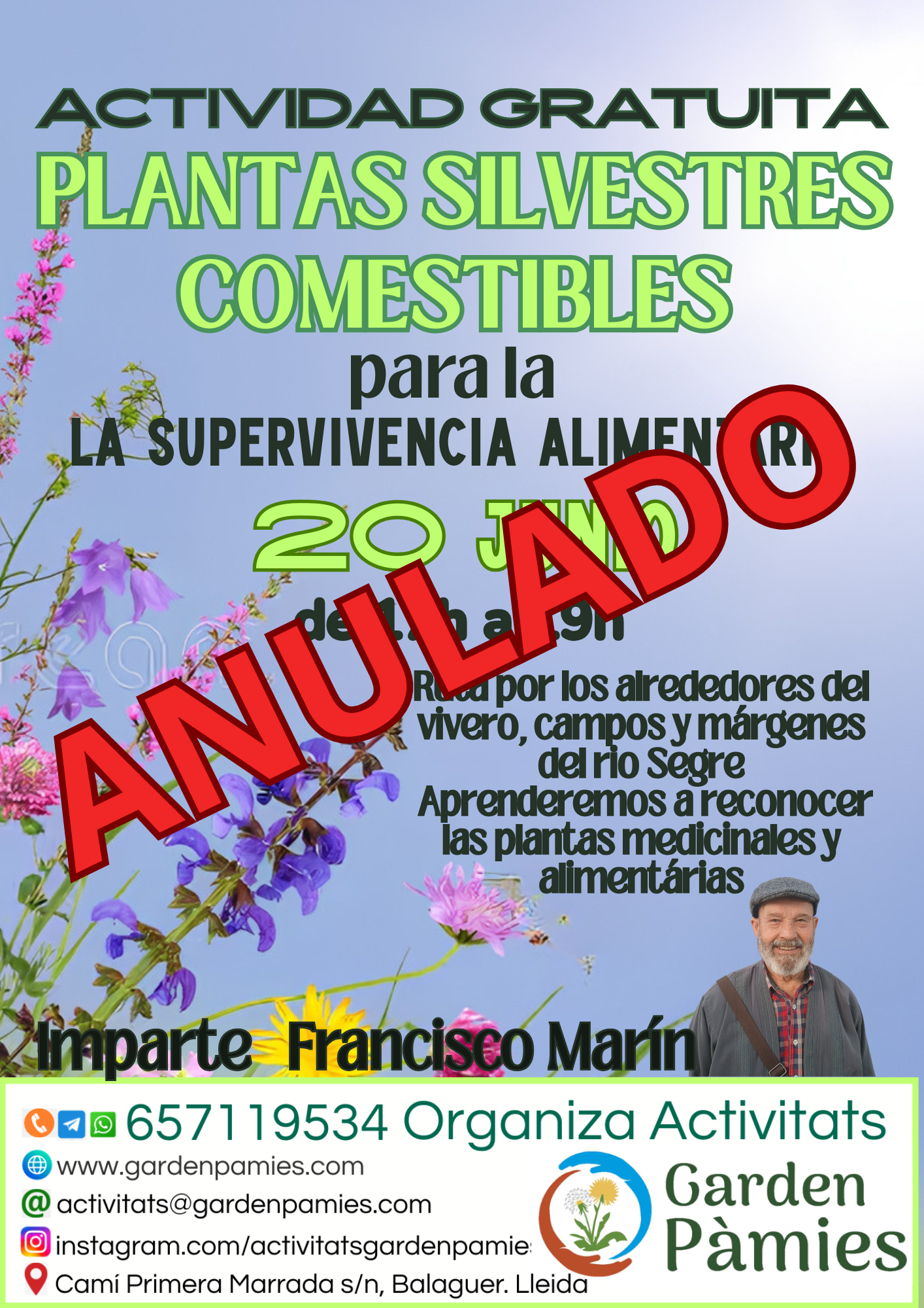 ANULADO!!!!!ACTIVIDAD GRATUITA!!!! PLANTAS SILVESTRES COMESTIBLES, Para la supervivéncia alimentária